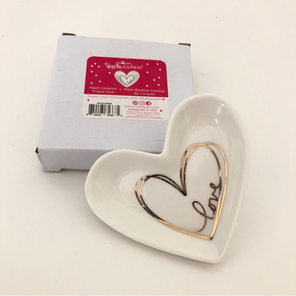 Kate Aspen Heart Ceramic Trinket Dish